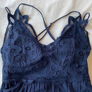 Floor-Length Navy Blue Small Dress